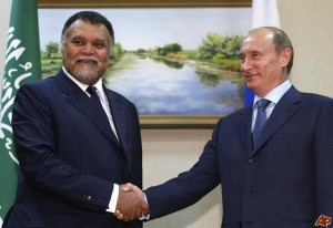 Prince Bandar bin Sultan, Saudi Arabia’s intelligence chief, meeting with Russian President Vladimir Putin.